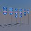 3D California Interstate 8 Signs