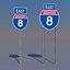 3D California Interstate 8 Signs