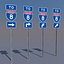 3D California Interstate 8 Signs