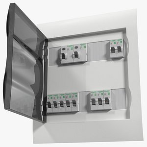 3D Schneider Electrical Enclosure with Circuit Breakers
