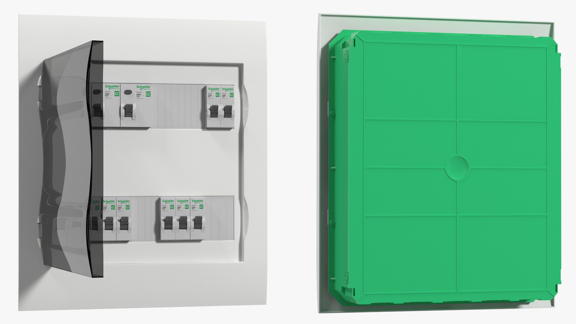 3D Schneider Electrical Enclosure with Circuit Breakers TurboSquid