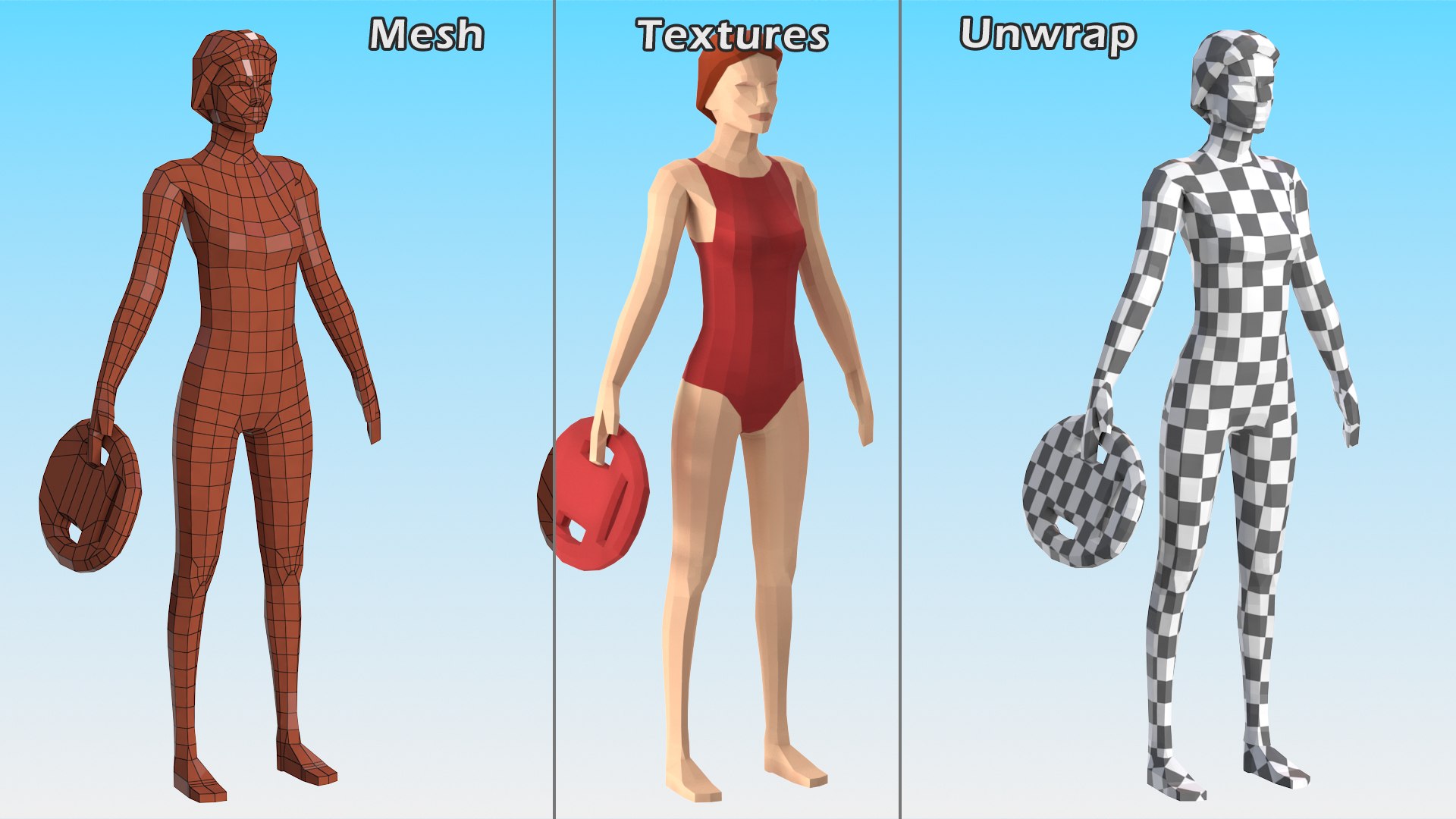 Low Poly Lifeguard 3D https://p.turbosquid.com/ts-thumb/3C/f2Vgym/xx/lowpolylifeguard3dsmodel011/jpg/1706576338/1920x1080/fit_q87/c310bf7df11d54175facc3e928f9476c2e7efc1e/lowpolylifeguard3dsmodel011.jpg