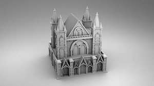 Gothic castle with towers