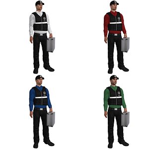 pack rigged csi agent 3d model