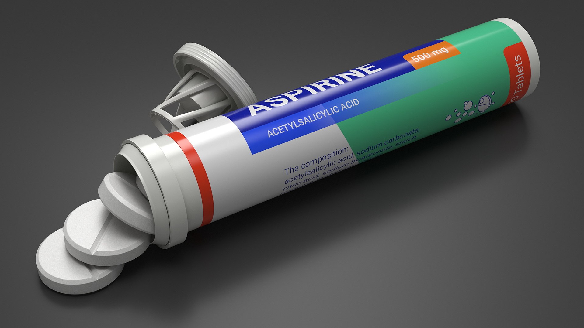 Aspirine Effervescent Package 25 Tabs Open 3D Model - TurboSquid 2211437