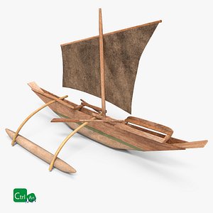 3D wooden sail boat historic model