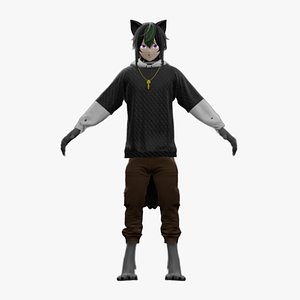 Furry Wolf Man model