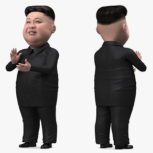 3D Cartoon Kim Jong Un Rigged for Maya model