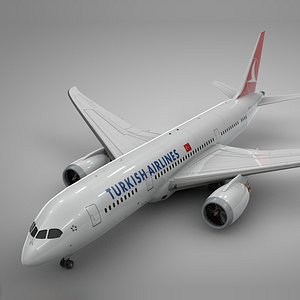 3D boeing 787 dreamliner turkish model