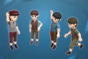 3D model Stylized NPC - Peasant Boy Tom