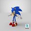 3D sonic animation character model