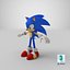 3D sonic animation character model