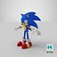 3D sonic animation character model