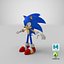 3D sonic animation character model
