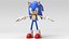 3D sonic animation character model