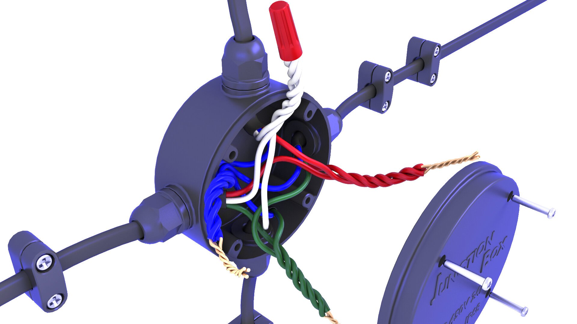 Junction Box Round 36 3D Model - TurboSquid 1857871