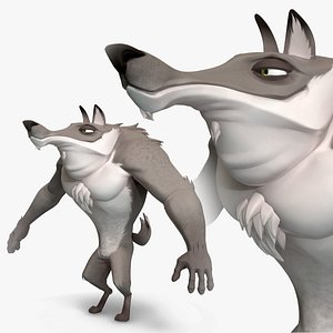 3D Cartoon creature werewolf base mesh