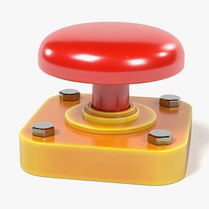 3d red button model