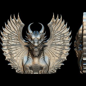 Dragon Head Relief No11  3D print model model