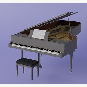 3D Grand Piano 3D model