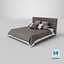 3D Brown Double Bed model