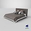 3D Brown Double Bed model