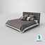 3D Brown Double Bed model