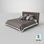 3D Brown Double Bed model