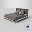 3D Brown Double Bed model