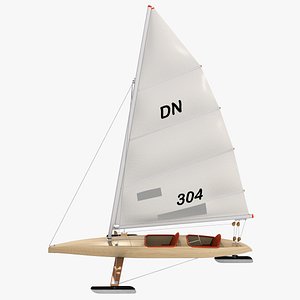 3d iceboat stern steerer boat sail model