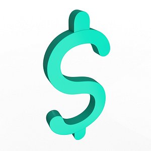 3D Dollar Symbol Cartoon model