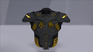 3D model futuristic chest armor