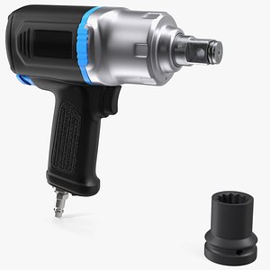 Air Impact Wrench with Wrench Head 3D model