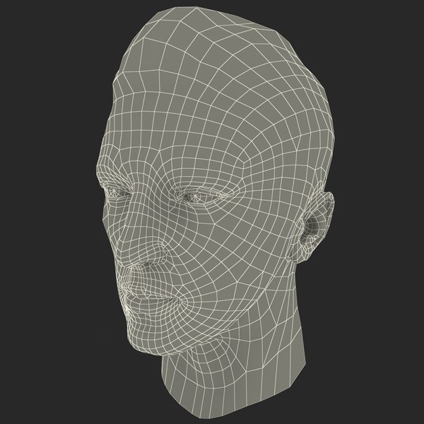 3d male head 4 model