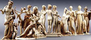 3D Women Greek Sculptures Pack