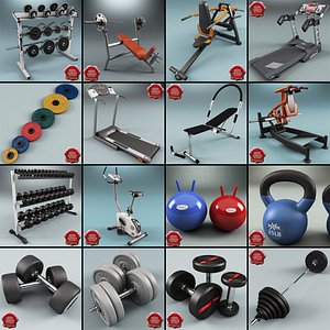 3d gym equipment v6 model