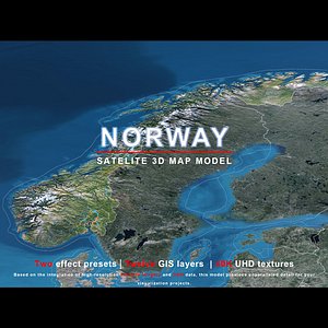 Norway Map - 40K Realistic Satellite Terrain - Elevation
