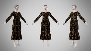 3D Dress 25 Golden Noir Velvet model