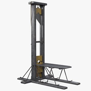 antique 19th century guillotine 3D