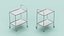 Chariot utilitaire médical en acier inoxydable à deux niveaux, couleur argent