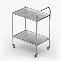 Stainless Medical Utility Cart Two-Tier Silver