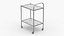 Chariot utilitaire médical en acier inoxydable à deux niveaux, couleur argent