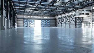 Industrial Hangar Hall Interior 3