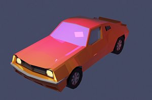 classic sports car lowpoly model