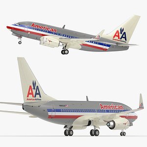 American Airlines Boeing 737-600 with Interior Rigged for Cinema 4D