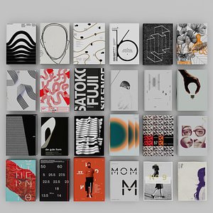 Stylish minimal books with graphic clean design