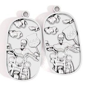 pendant skeleton biker 3D model