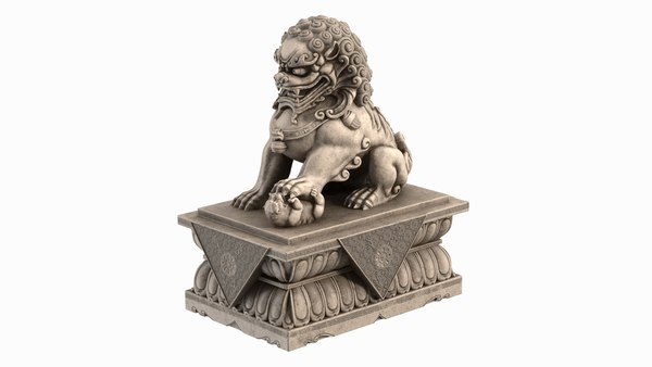 modelo 3d Estatua del león de piedra chino - TurboSquid 2068489