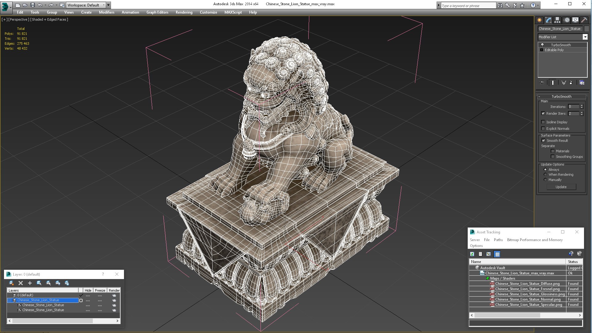 Chinese Stone Lion Statue model - TurboSquid 2068489