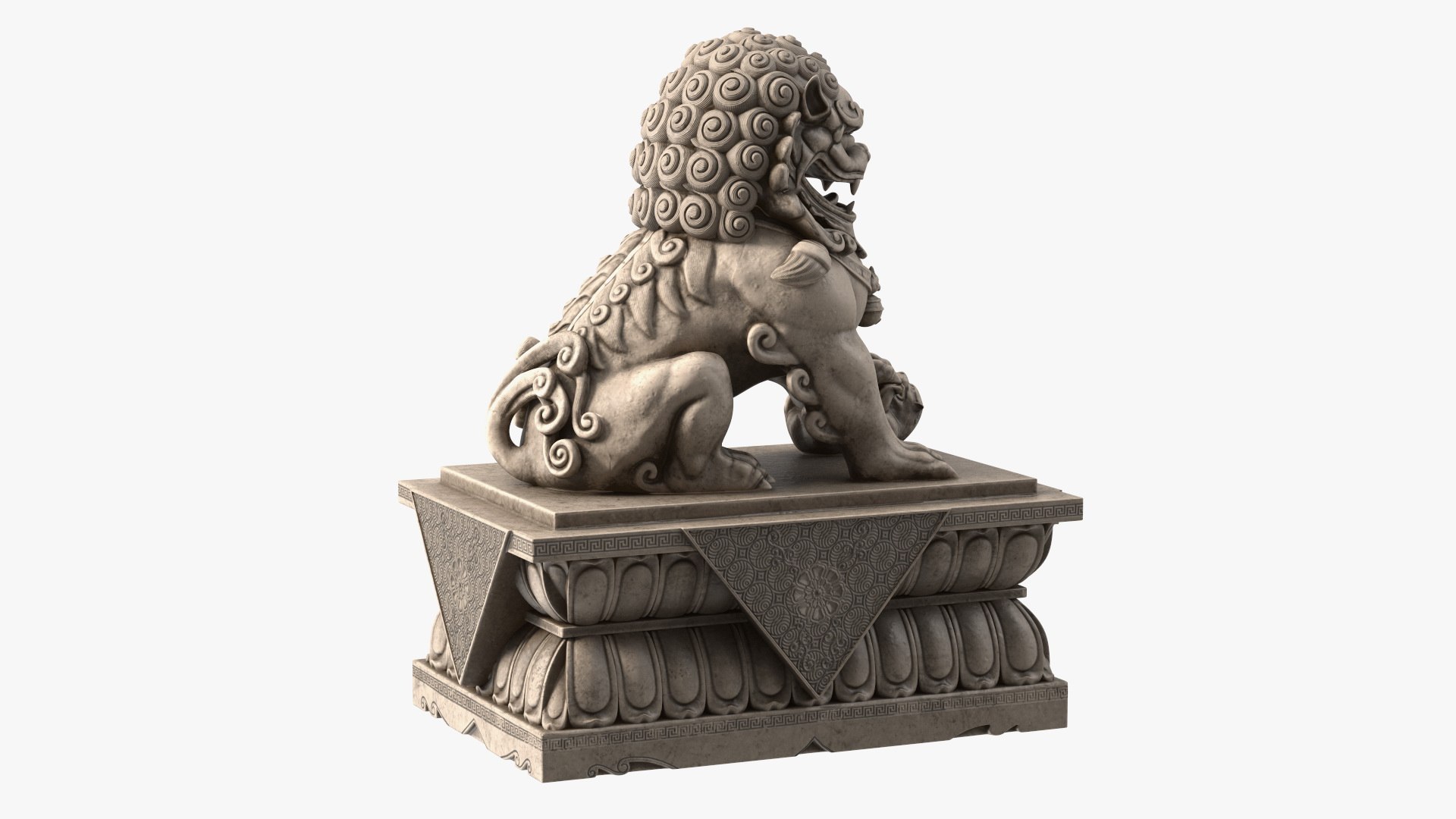 Chinese Stone Lion Statue model - TurboSquid 2068489